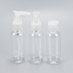 Travel Size Plastic <b>Spray</b> Bottles Transparent Refillable Cosmetic Packaging <b>Set</b> Portable For Daily Use - Product Image 2