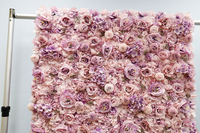 Bunga Dinding Buatan Sutra 3D, Bunga Buatan untuk Dekorasi Pernikahan, Kain Gulung, Dinding Bunga Hydrangea Mawar