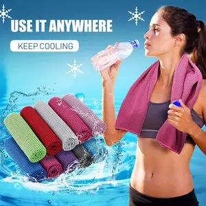 100% microfiber जल्दी सुखाने जिम खेल कस्टम लोगो बर्फ तौलिया pva शांत तौलिया तत्काल ठंडा तौलिया के साथ बोतल