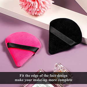 Éponge de maquillage en velours rose de haute qualité, douce et respectueuse de la peau, avec étiquette personnalisée, pour un maquillage parfait - Product Image 3