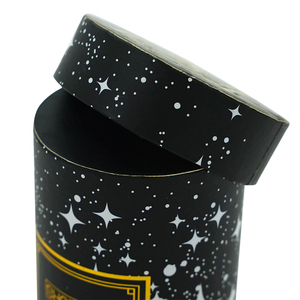 Boîtes à fleurs en <span class=keywords><strong>tube</strong></span> de papier de <span class=keywords><strong>carton</strong></span> rond noir de luxe personnalisé Boîte d'emballage cadeau cylindrique pour fleurs - Product Image 3