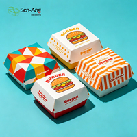 SenAng Fabricant, vente en gros de boîtes à hamburgers en papier écologiques, résistantes à la graisse, emballages pour la restauration rapide, boîtes à emporter pour le déjeuner