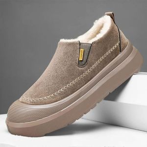 Nouvelles bottes courtes en toile pour hommes, chaudes et résistantes au froid, à enfiler, tendance mode, baskets à bout rond - Product Image 2