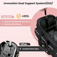 Échantillon gratuit, sac de danse de ballet sur roulettes personnalisé rose, sac de voyage avec porte-vêtements, sac de danseur, costumes de danse