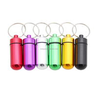 Étui à cigarettes multi-couleurs en alliage d'aluminium avec porte-clés, logo personnalisé, pot de rangement portable pour herbes et tabac