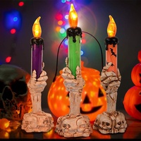 Main de fantôme électronique en coton De Long Z271 pour Halloween, alimentée par piles, lumineuse, décorative, pour usage intérieur, ambiance de fête ou maison hantée