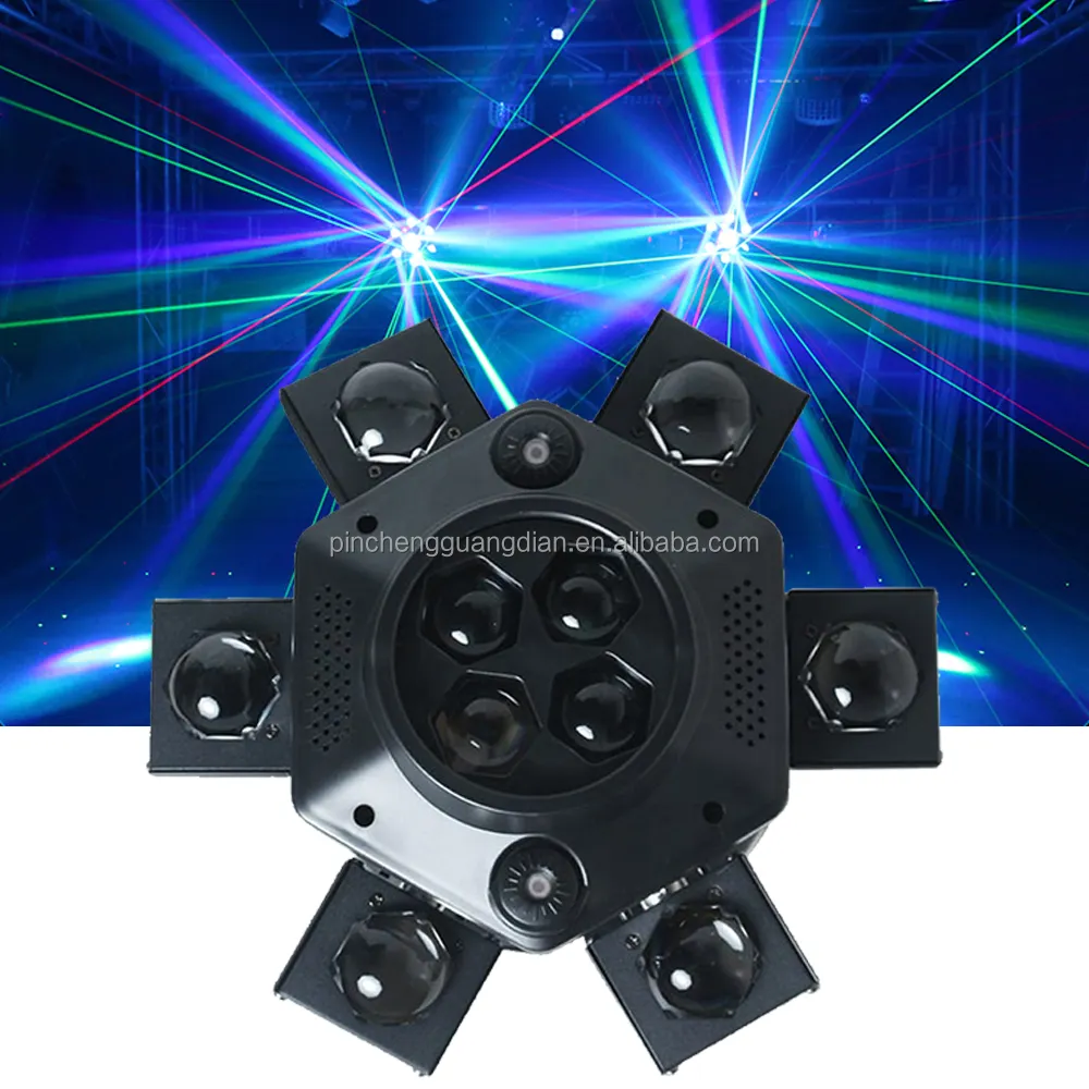 150W Six Head Bee Eyes Dj Laserlicht Rgbw Dmx512 Beam Moving Head Beleuchtung Disco Lights