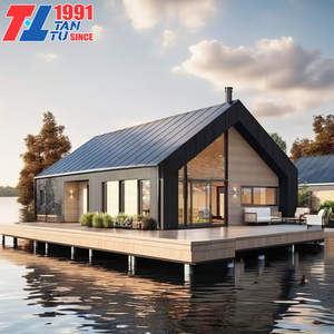 Casa Modulare di Lusso Moderna con Pannelli Sandwich, <span class=keywords><strong>Bungalow</strong></span> Prefabbricato con Design Triangolare in Vetro, Camera da Letto, Cucina, Bagno e Soggiorno - Product Image 1