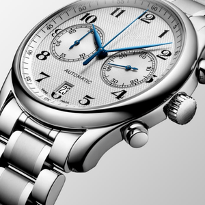Round <b>Chronograph</b> <b>Automatic</b> Mechanical Watch with Arabic Numeral Dial and Stainless Steel Bracelet Longinesing - Product Image 4