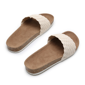 Wholesale Women Ladies Girls Outdoor Hand Made Black Leather Bedroom <b>Slides</b> Slippers Maker for Females - Product Image 6