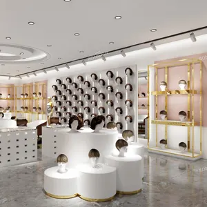 Modern Wig Shop Design Beauty Suppliers Store Hair Salon Showroom Decoration Wig Furniture