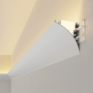 Profilé LED en aluminium pour éclairage indirect bidirectionnel, type <span class=keywords><strong>mur</strong></span>-washer, pour plinthe murale, <span class=keywords><strong>moulure</strong></span> de couronne et villa linéaire - Product Image 1