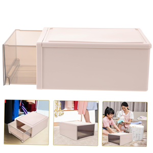 Food Grade PP <b>Stackable</b> Multi-purpose Pull Out Drawer Style <b>Storage</b> Clothes Box Dustproof Moisture-Proof <b>Wardrobe</b> Organizer - Product Image 3