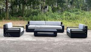 ساحة حديقة عالية المستوى من الألومنيوم في الخارج مع وسادة أريكة فناء مقطعية - Product Image 2