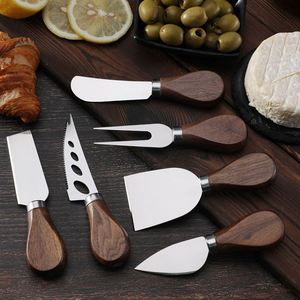 Wholesale Stainless Steel <b>Cheese</b> & Butter Cutter <b>Set</b> Luxury Style Butter Tool High Quality Wrap <b>Cheese</b> <b>Knife</b> with Wooden Handle - Product Image 2