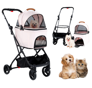 3-in-1 ayrılabilir köpek arabası ve araba koltuğu tek el katlanır çift <span class=keywords><strong>Pet</strong></span> arabası için bir köpek veya kedi seyahat ürün - Product Image 1