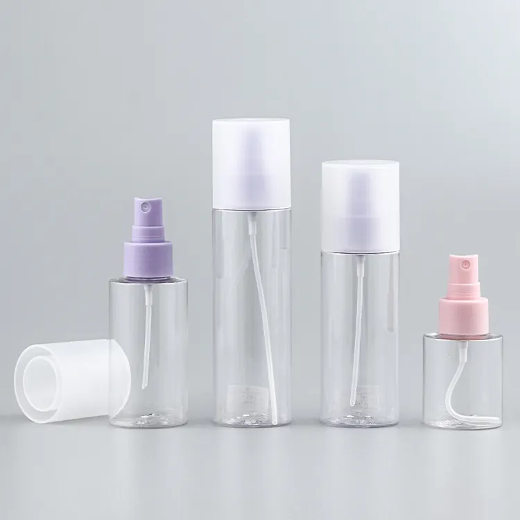 60ml 100ml 120ml150ml Cylindrical Transparent Body Spray Bottle Packaging PETG Plastic Personal Care Cosmetic Spray Bottle