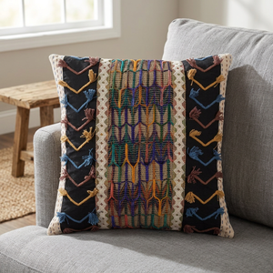2020 New Design Elegant Cotton Dhurrie Fabric Embroidered Floral Square Cushion Cover for Hotel Home <b>Decor</b> <b>Pillow</b> Cushion Cases - Product Image 3