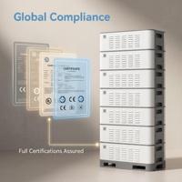 Sistema de Almacenamiento de Energía de Litio-Ferrofosfato (LiFePO4) de Alto Voltaje para Interiores, 112KWH, 358.4V, 314Ah, en Gabinete con 7 Módulos de 16KWH, para Energía Solar Industrial y Comercial Fuera de la Red