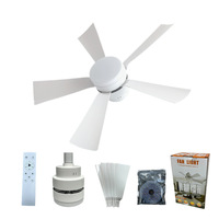 Ventilateur de plafond LED moderne de 42 pouces avec lumière, moteur DC en métal, 5 pales en ABS, télécommande, variateur d'intensité, 6 vitesses, CRI 95 élevé