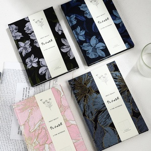 Carnet de notes A5 à couverture rigide, surface en tissu doré, motif pivoine, fleur étoilée, <span class=keywords><strong>pour</strong></span> étudiant, ligné, cadeau de haute qualité, 100 feuilles - Product Image 1