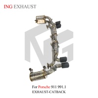 ING T304 Échappement à valve sous vide pour Porsche 911 991.1 Carrera S 3.8L MA1.01 2012-2016 |   X-Pipe en carbone à quatre embouts – Vente en gros