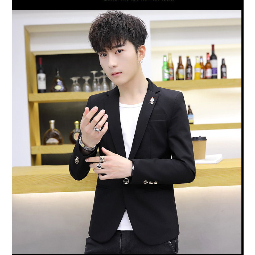 Chaqueta ajustada de moda para hombre, chaqueta de estilo coreano