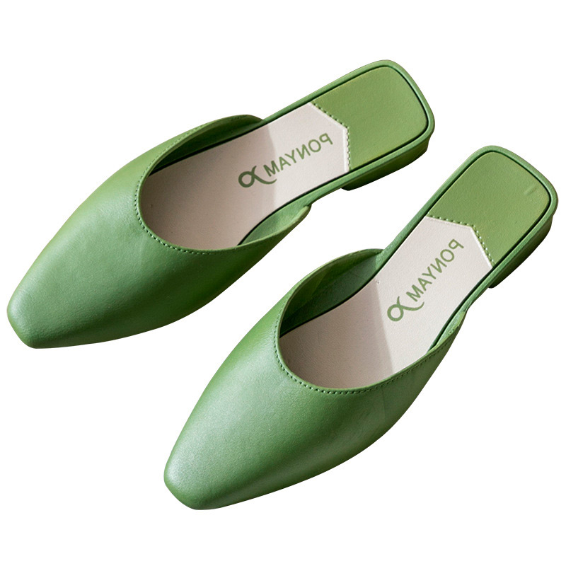 Сандалии женские с острым закрытым носком, модные босоножки на плоской подошве, обувь для улицы и отдыха, домашняя обувь