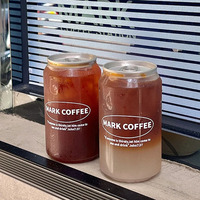 Boîtes de boissons en plastique transparent PET OEM de haute qualité de 350 ml avec logo personnalisé pour café, jus, thé et soda