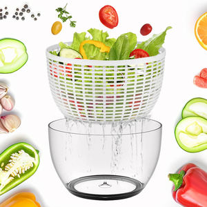 Sleek Black Eco Friendly Plastic <b>Salad</b> Spinner for Efficient Lettuce Vegetable Drying Home <b>Salad</b> <b>Tools</b> - Product Image 3