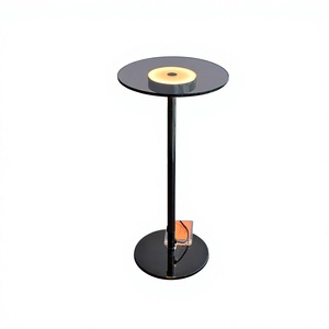 Modern Minimalist Desk Lamp Metal Base Glass <b>Shade</b> <b>Black</b> Color Warm White LED <b>Light</b> 2700K Indoor Bedroom Use Lumetal Vietnam - Product Image 1