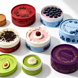 Boîte à gâteau au chocolat écologique de qualité alimentaire, design personnalisé, tube en carton de luxe pour emballage de cheesecake - Product Image 1