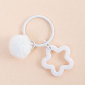 Pom Keychain Little-Stars <b>Keyring</b> Candy Color Acrylic Pentagram Key Chain <b>Cute</b> Keychains for Women Men Car Keys Gifts - Product Image 4