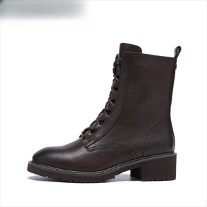 Botines de combate impermeables de tacón grueso para mujer, estilo Martin, color marrón, con cordones, en stock, económicos, para pedidos al por mayor - Product Image 5