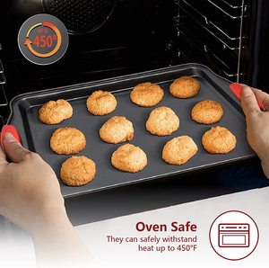 9 Uds bandejas para hornear <span class=keywords><strong>de</strong></span> acero al carbono antiadherentes <span class=keywords><strong>de</strong></span> aluminio y estante <span class=keywords><strong>de</strong></span> refrigeración con mango <span class=keywords><strong>de</strong></span> silicona Juego Seguro para horno para compradores comerciales <span class=keywords><strong>de</strong></span> alimentos - Product Image 6