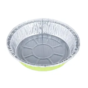 YC61 670ml Round Food Grade Aluminum Foil Tray for Kitchen Use Disposable BBQ Plate with Lid