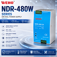 Systèmes de contrôle PLC pour le traitement des plaquettes, alimentation sur rail DIN ultra-mince série NDR 240W 24V 48V à sortie unique