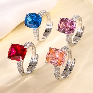 เครื่องประดับมินิมอล แหวนทองแดงรูปทรงโรสคัท 10*12 มม. ประดับเพทายสีแดง เรียบง่าย เหมาะสำหรับใส่ทุกวันและเพิ่มเสน่ห์ความเป็นผู้หญิง - Product Image 3