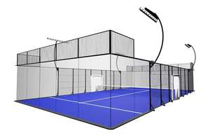 Pista de pádel panorámica súper doble de vidrio templado antirrotura con certificación CE, con visión completa de 360 grados, tamaño 20m*10m. - Product Image 3