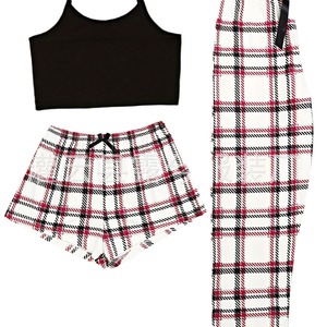 Ensemble de vêtements de détente pour femmes, short à bretelles, pantalon, ensemble trois pièces, style européen et américain, commerce électronique transfrontalier. - Product Image 4