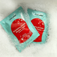 Gant exfoliant doux pour le corps à bulles, éponge de douche exfoliante, gant de toilette exfoliant pour le corps, mousse riche et dense