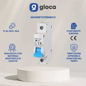 Disjoncteur miniature Gloca JXB1 1P 220V 10A 6kA pour montage sur rail DIN, protection électrique - Product Image 3