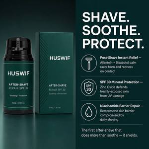 Protector Solar Post-Afeitado de 50 ml <span class=keywords><strong>con</strong></span> FPS 30, Protección Mineral UV, Bálsamo Calmante para Irritaciones por Afeitado para Hombres, Venta al Por Mayor - Product Image 5