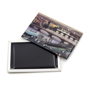 Imán de nevera personalizado de hojalata con diseño rectangular de 53*80mm, recuerdo de <span class=keywords><strong>Praga</strong></span>, República Checa, <span class=keywords><strong>Europa</strong></span>, para viajes. - Product Image 1