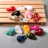 Perles en vrac en acrylique imitation pierre, forme gourde marbrée bicolore 14x27mm, pour la fabrication de bracelets, colliers et porte-clés DIY