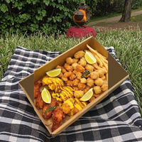 Boîte de papier kraft jetable à clapet personnalisée pour la restauration rapide à emporter emballage de burger de frites de poulet pour les aliments sucrés de poulet