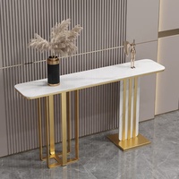 Tables d'entrée en pierre de quartz de luxe, style minimaliste nordique, table d'appoint décorative pour le salon, meubles modernes, console
