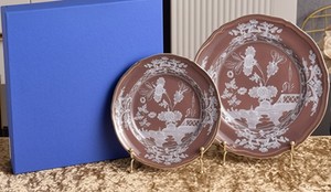 Service de table en porcelaine rose vintage à motifs floraux, style italien, assiettes et bols en céramique, avec boîte cadeau pour banquet D - Product Image 2