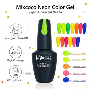 Esmalte <span class=keywords><strong>de</strong></span> <span class=keywords><strong>Uñas</strong></span> Mixcoco en Colores Neón, Gel UV LED Fluorescente Brillante, para Manicura en Salón, Decoración <span class=keywords><strong>de</strong></span> <span class=keywords><strong>Uñas</strong></span> DIY en Casa - Product Image 6