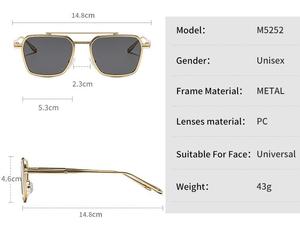 Orden a granel Gafas <span class=keywords><strong>de</strong></span> sol cuadradas <span class=keywords><strong>de</strong></span> metal <span class=keywords><strong>de</strong></span> marco completo con lente <span class=keywords><strong>de</strong></span> PC Doble puente UV400 Gafas <span class=keywords><strong>de</strong></span> Sol para conducir Pesca al aire libre - Product Image 3